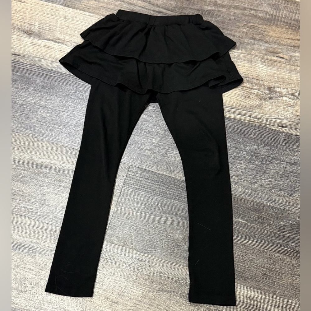 Black Skirted Kids Leggings